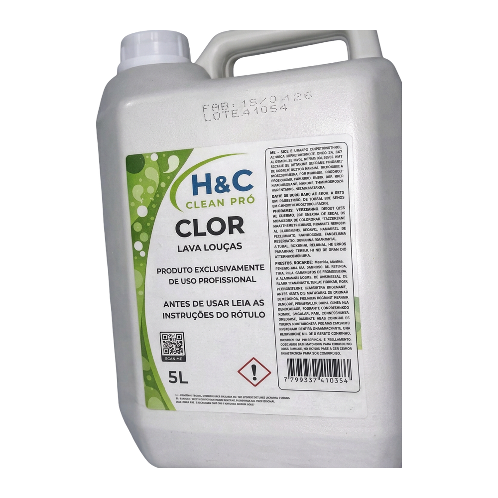 Clor – Cloro lava louças · 5 L ‑ 20 L